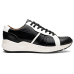 Lyon // Ostrich Leg Leather Sneakers // Black + White (US: 7)