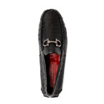 Parma // Caiman Fuscus Leather Bit Loafers // Black (US: 8.5)