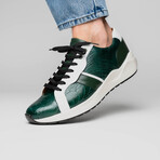 Lyon // Ostrich Leg Leather Sneakers // Green + White (US: 8)