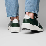 Lyon // Ostrich Leg Leather Sneakers // Green + White (US: 8)