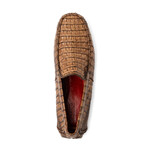 Remo // Caiman Fuscus Leather Penny Loafers // Brown (US: 9)