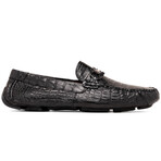 Parma // Caiman Fuscus Leather Bit Loafers // Black (US: 8.5)
