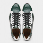 Lyon // Ostrich Leg Leather Sneakers // Green + White (US: 8)