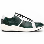 Lyon // Ostrich Leg Leather Sneakers // Green + White (US: 8)