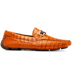 Parma // Caiman Fuscus Leather Bit Loafers // Brandy (US: 8)