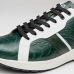 Lyon // Ostrich Leg Leather Sneakers // Green + White (US: 8)