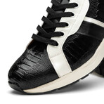 Lyon // Ostrich Leg Leather Sneakers // Black + White (US: 7)