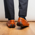 Parma // Caiman Fuscus Leather Bit Loafers // Brandy (US: 8)