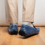 Parma // Caiman Fuscus Leather Bit Loafers // Navy (US: 12)