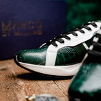 Lyon // Ostrich Leg Leather Sneakers // Green + White (US: 8)