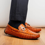 Parma // Caiman Fuscus Leather Bit Loafers // Brandy (US: 8)