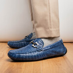Parma // Caiman Fuscus Leather Bit Loafers // Navy (US: 12)