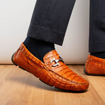 Parma // Caiman Fuscus Leather Bit Loafers // Brandy (US: 8)