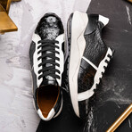 Lyon // Ostrich Leg Leather Sneakers // Black + White (US: 7)