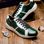 Lyon // Ostrich Leg Leather Sneakers // Green + White (US: 8)