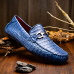 Parma // Caiman Fuscus Leather Bit Loafers // Navy (US: 12)