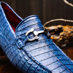 Parma // Caiman Fuscus Leather Bit Loafers // Navy (US: 12)