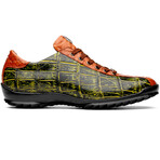 Saulo // Alligator + Ostrich Leather Sneakers // Green Cognac (US: 12)
