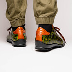 Saulo // Alligator + Ostrich Leather Sneakers // Green Cognac (US: 12)