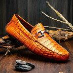 Parma // Caiman Fuscus Leather Bit Loafers // Brandy (US: 8)
