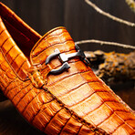 Parma // Caiman Fuscus Leather Bit Loafers // Brandy (US: 8)