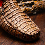 Remo // Caiman Fuscus Leather Penny Loafers // Brown (US: 9)