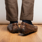 Remo // Caiman Fuscus Leather Penny Loafers // Brown (US: 9)