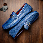 Parma // Caiman Fuscus Leather Bit Loafers // Navy (US: 12)