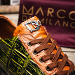 Saulo // Alligator + Ostrich Leather Sneakers // Green Cognac (US: 12)