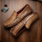 Remo // Caiman Fuscus Leather Penny Loafers // Brown (US: 9)