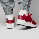 Lyon // Ostrich Leg Leather Sneakers // Red + White (US: 11.5)