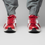 Lyon // Ostrich Leg Leather Sneakers // Red + White (US: 11.5)