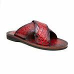 Elios // Alligator Leather Sandals // Black Cherry (US: 7)
