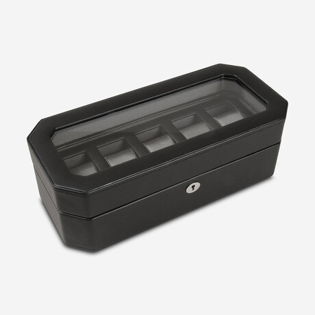 Windsor Vegan Leather 5 Piece Watch Box // Black // 4583029