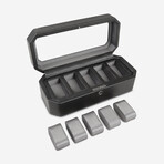 Windsor Vegan Leather 5 Piece Watch Box // Black // 4583029