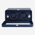 Wolf 1834 // Windsor Heritage Vegan Leather Double Winder // Navy // 452617