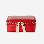 Heritage Leather Square Zip Jewelry Case // Red // 886072