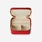 Heritage Leather Square Zip Jewelry Case // Red // 886072
