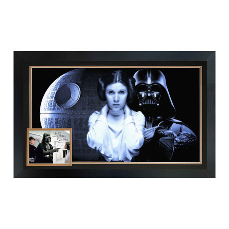 Princess Leia & Darth Vader // Framed Display David Prowse Signed // Star Wars Collectible