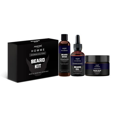 3-Piece Beard Wash, Conditioning, Care, Growth, & Grooming Kit