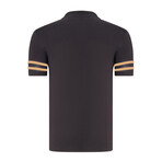 Striped Polo // Black + Camel (S)