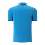 Tipped Polo // Sky Blue + White + Black (S)