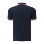 Tipped Polo // Dark Blue + White + Red (S)