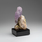 Genuine Polished Hand Carved Fluorite Owl on a Green Tourmaline in Quartz Matrix (4"h)