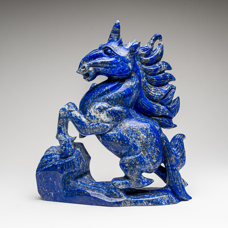 Genuine Polished Lapis Unicorn Carving