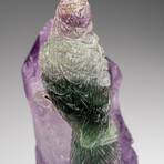 Genuine Polished Hand Carved Fluorite Hummingbird on a Amethyst Point (4.5"h)