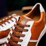 Lyon II // Ostrich Quill Leather Sneakers // Brandy + White (US: 8.5)