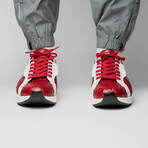 Lyon II // Ostrich Quill Leather Sneakers // Red + White (US: 9.5)