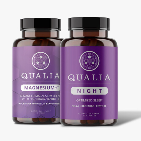 Qualia Night 60ct, Qualia Magnesium+ // Sleep / Recovery Bundle