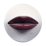 Lips Sculpture // Glossy Burgundy On Translucent Grey